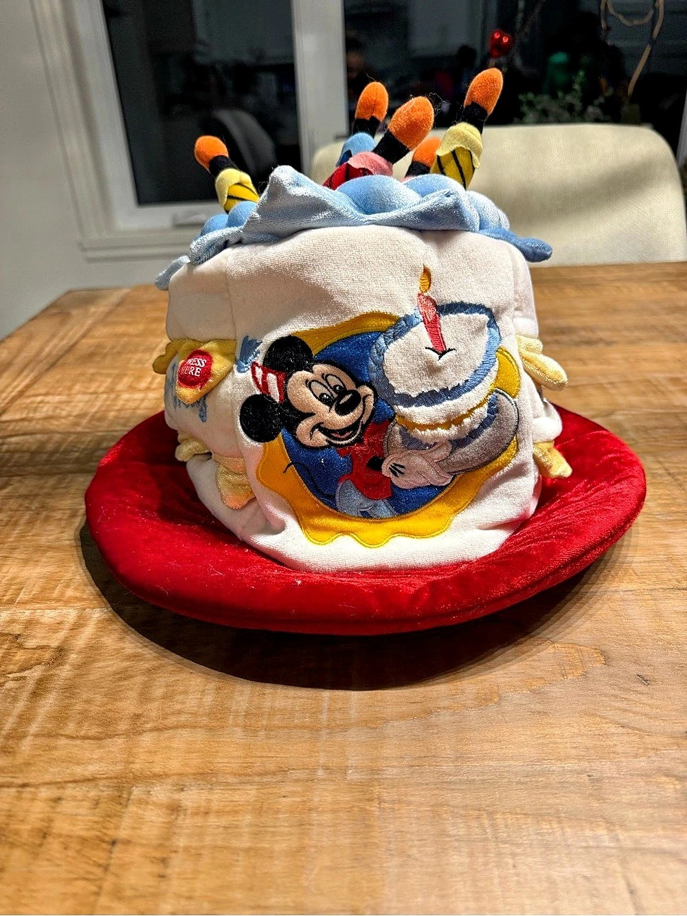Disney Parks Mickey Happy Birthday Cake Light Up Hat Adult Vintage